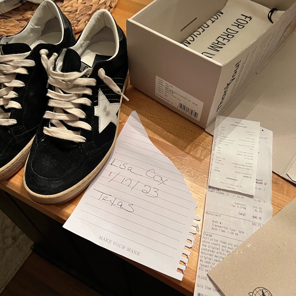 Golden Goose ball stars size 39 black suede